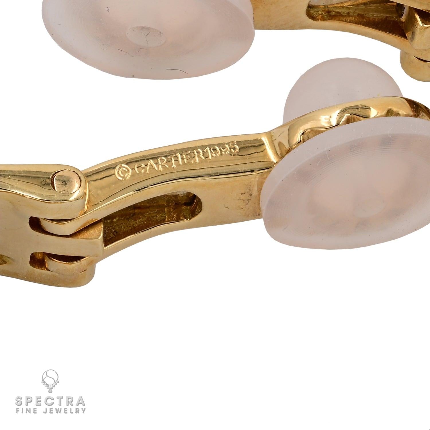 Cartier Trinity Vintage Diamond Pavé Fluted Half Hoop Earrings