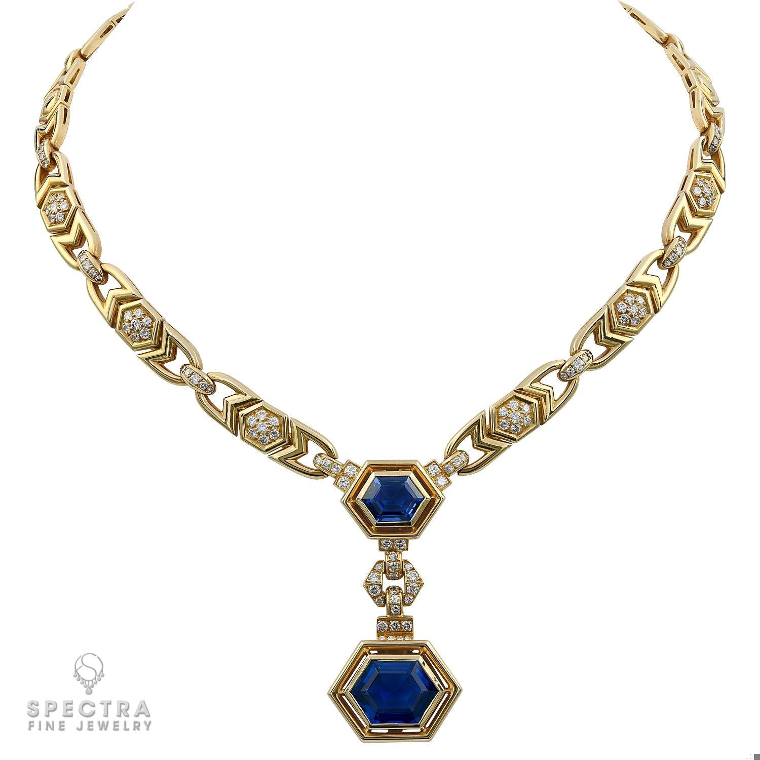 Cartier Vintage Hex Sapphire Diamond Lariat Necklace – Spectra