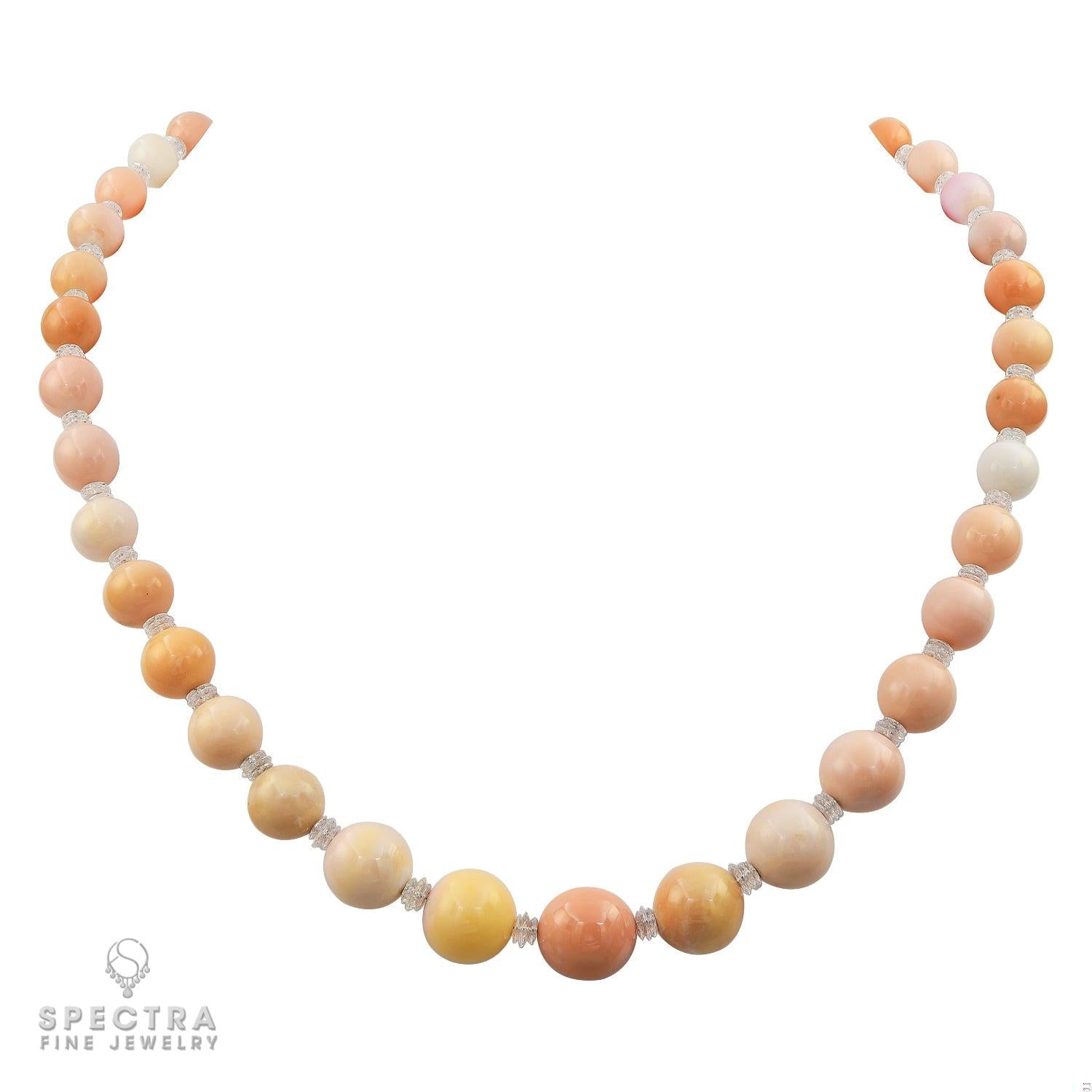 Spectra Fine Jewelry Conch Pearl Bead Diamond Riviera Necklace