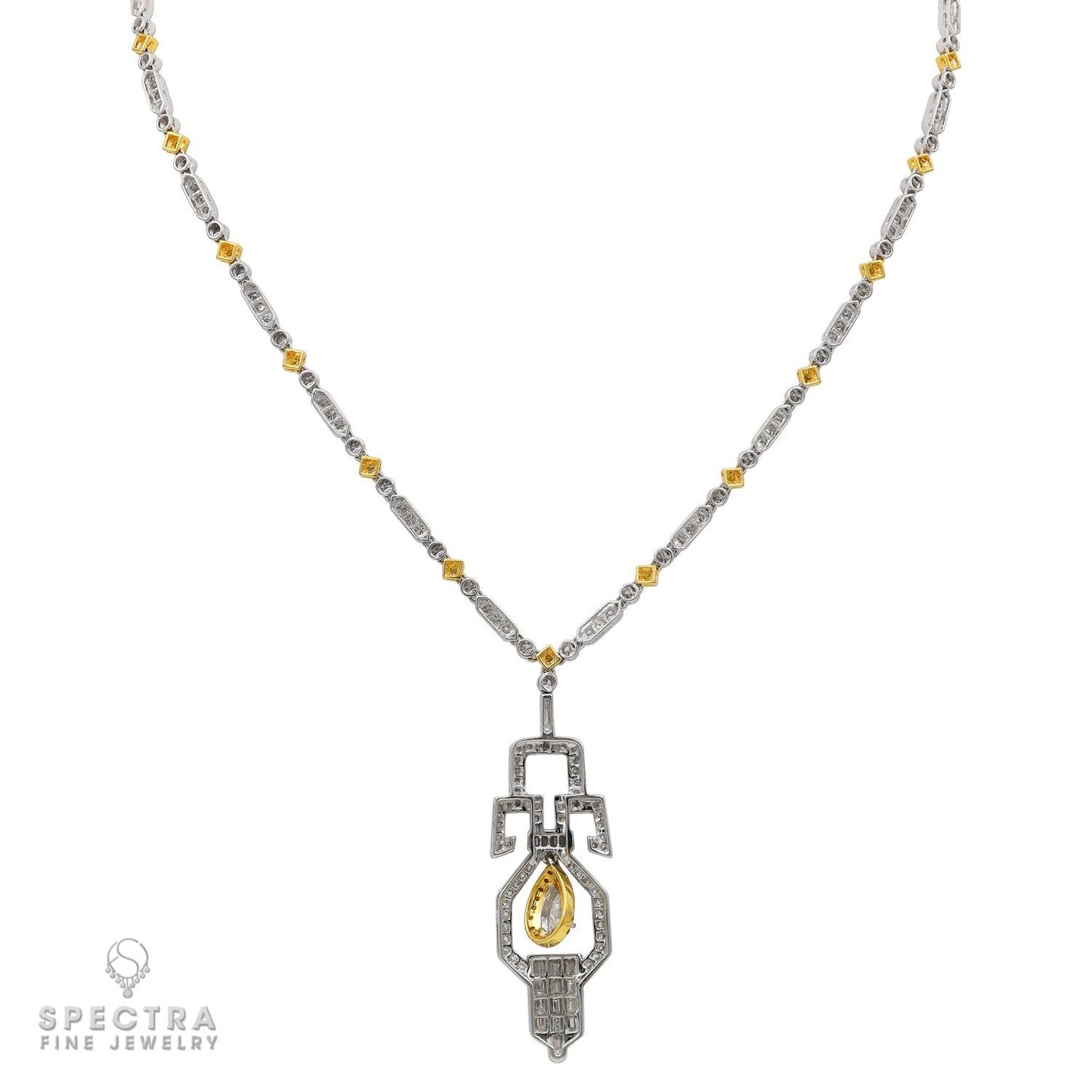 Contemporary Diamond Lavalier Necklace