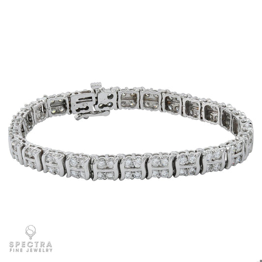 5.20 ct Diamond Line Tennis Bracelet in 18K White Gold – Contemporary Fine Jewelry