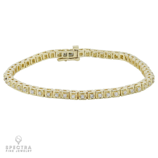 1.56 ct Diamond Tennis Bracelet in 18K Yellow Gold – Contemporary Fine Jewelry