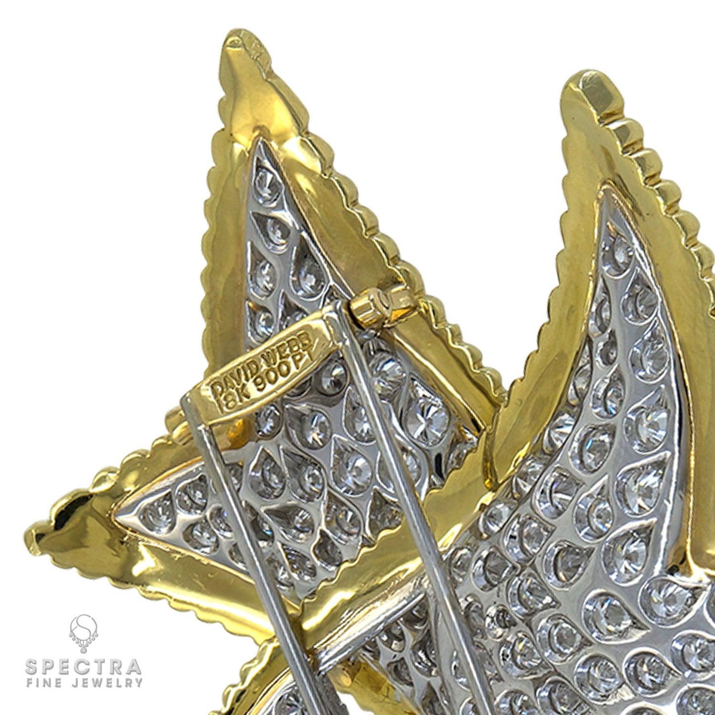 David Webb Contemporary Diamond Ribbon Brooch Large Model