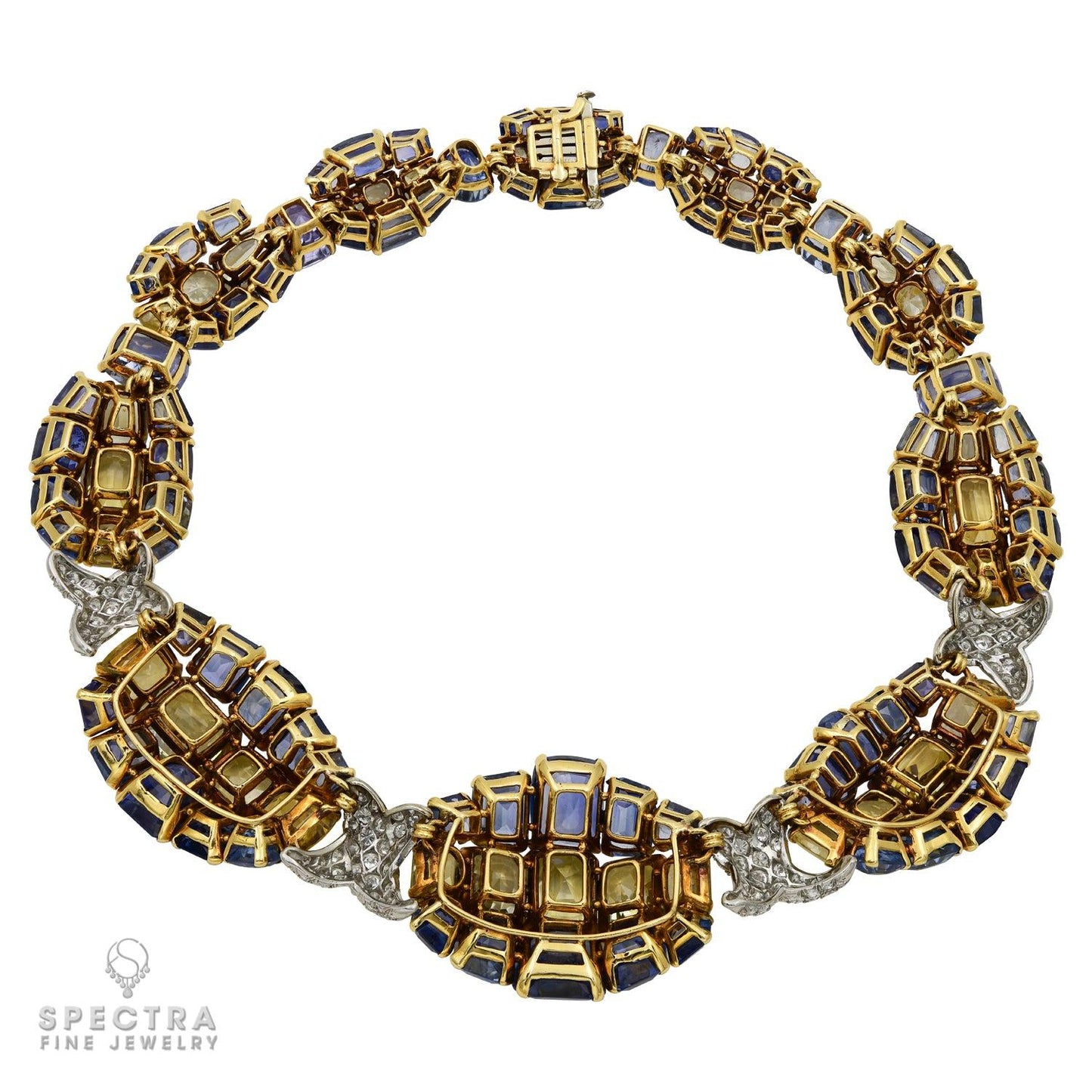 David Webb Contemporary Multi-colored Sapphire Collar Necklace