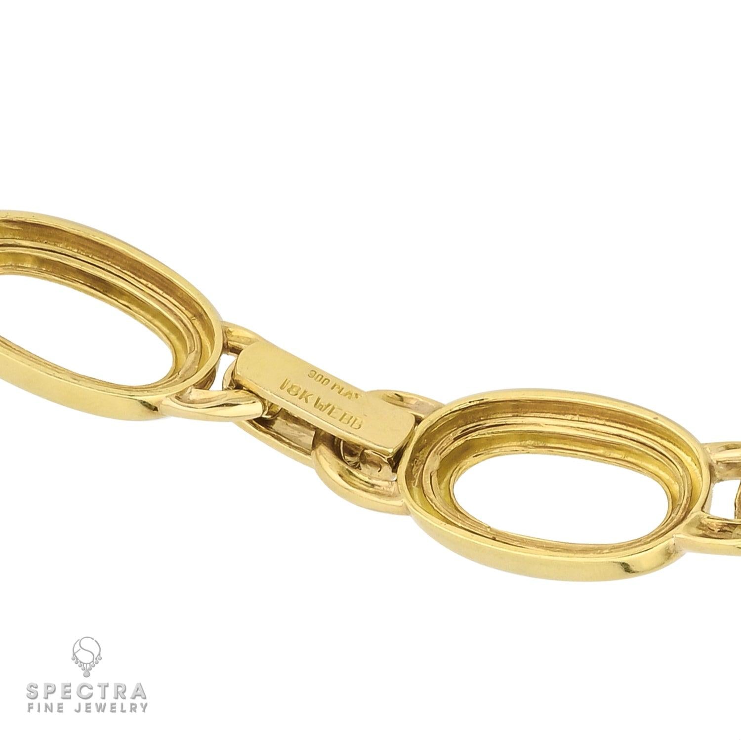 David Webb Diamond 18k YG Oval Link Necklace