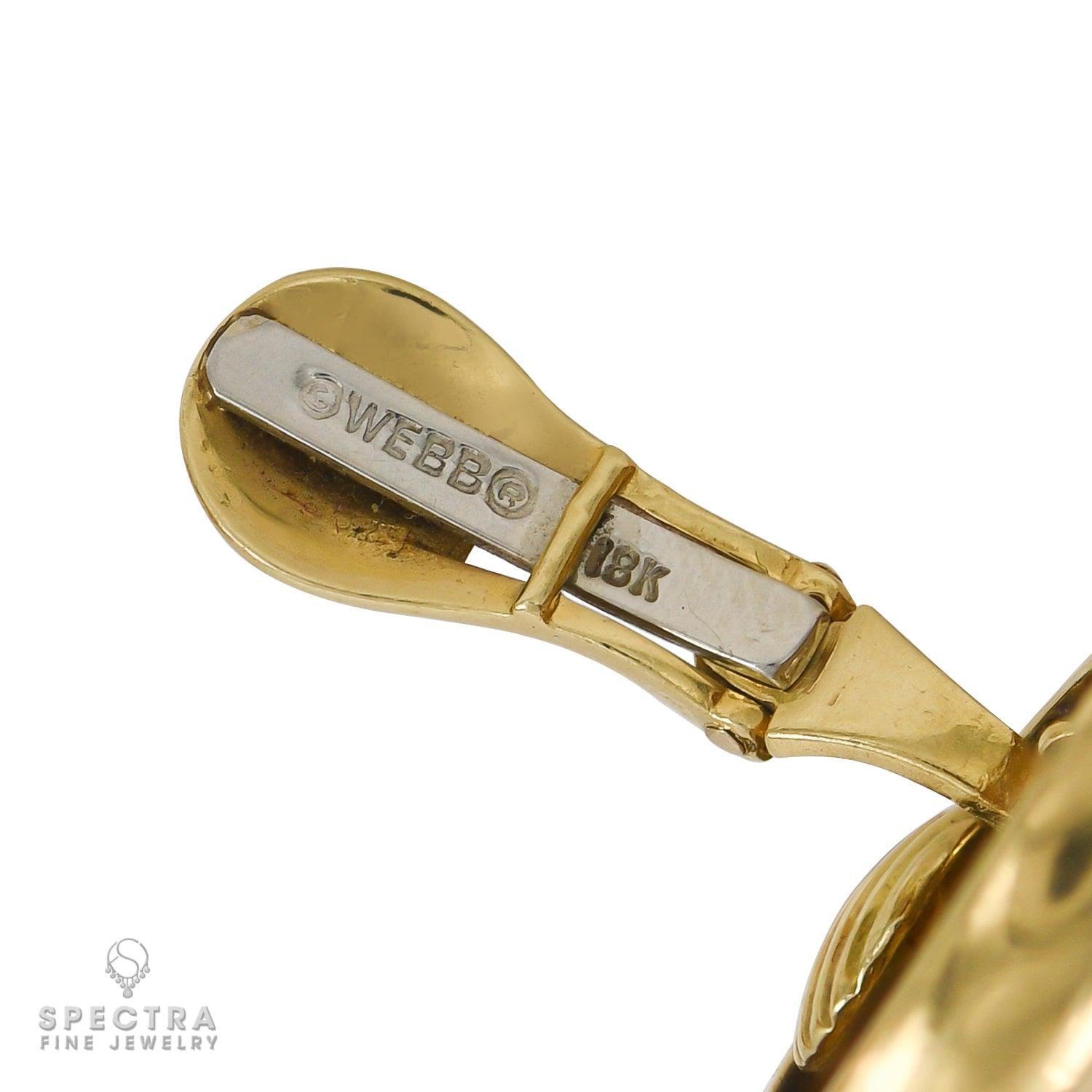 David Webb Vintage Gold Button Earrings