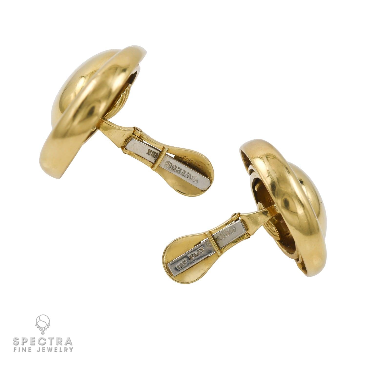 David Webb Vintage Gold Button Earrings