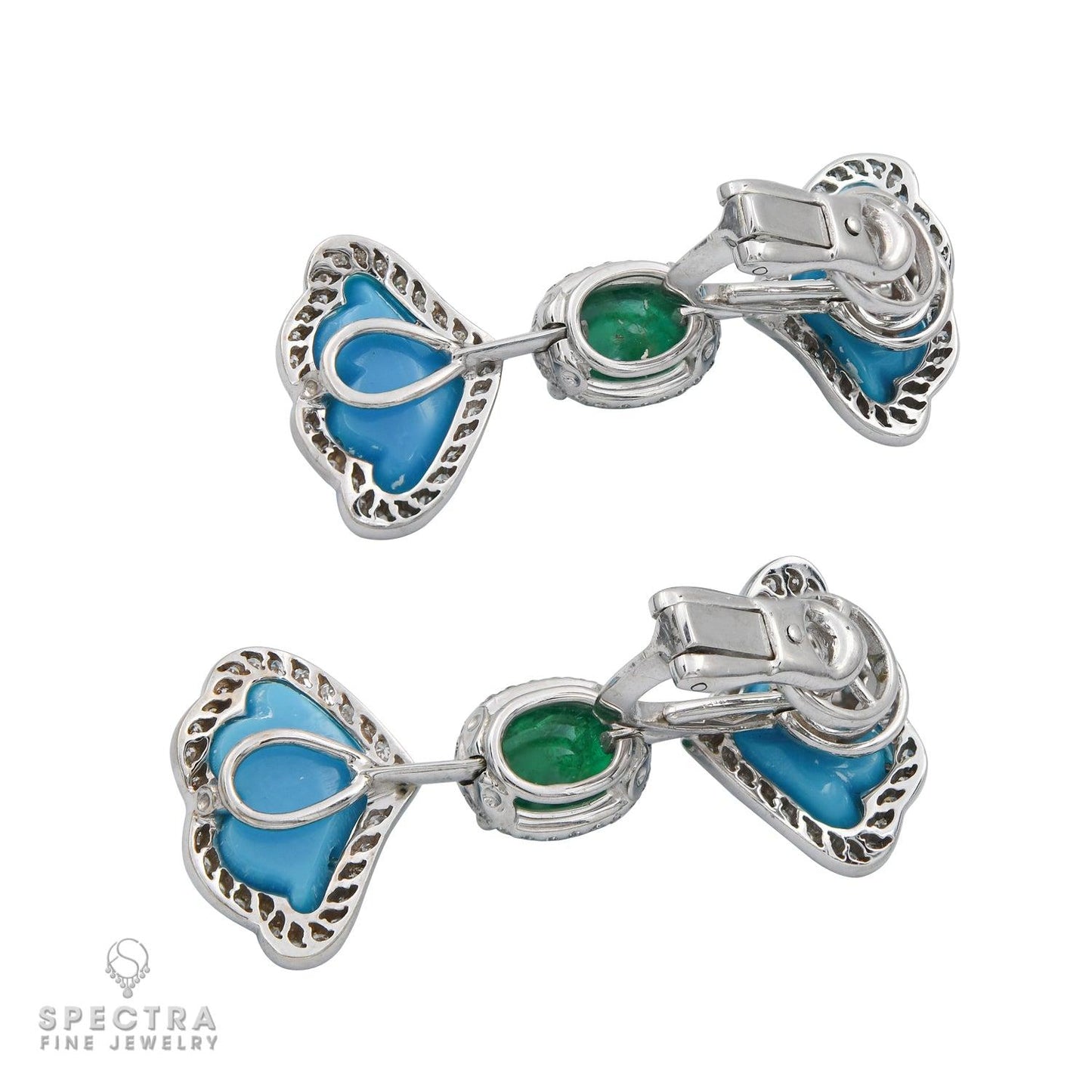 De Ambrosi Contemporary Carved Gemstone Drop Earrings