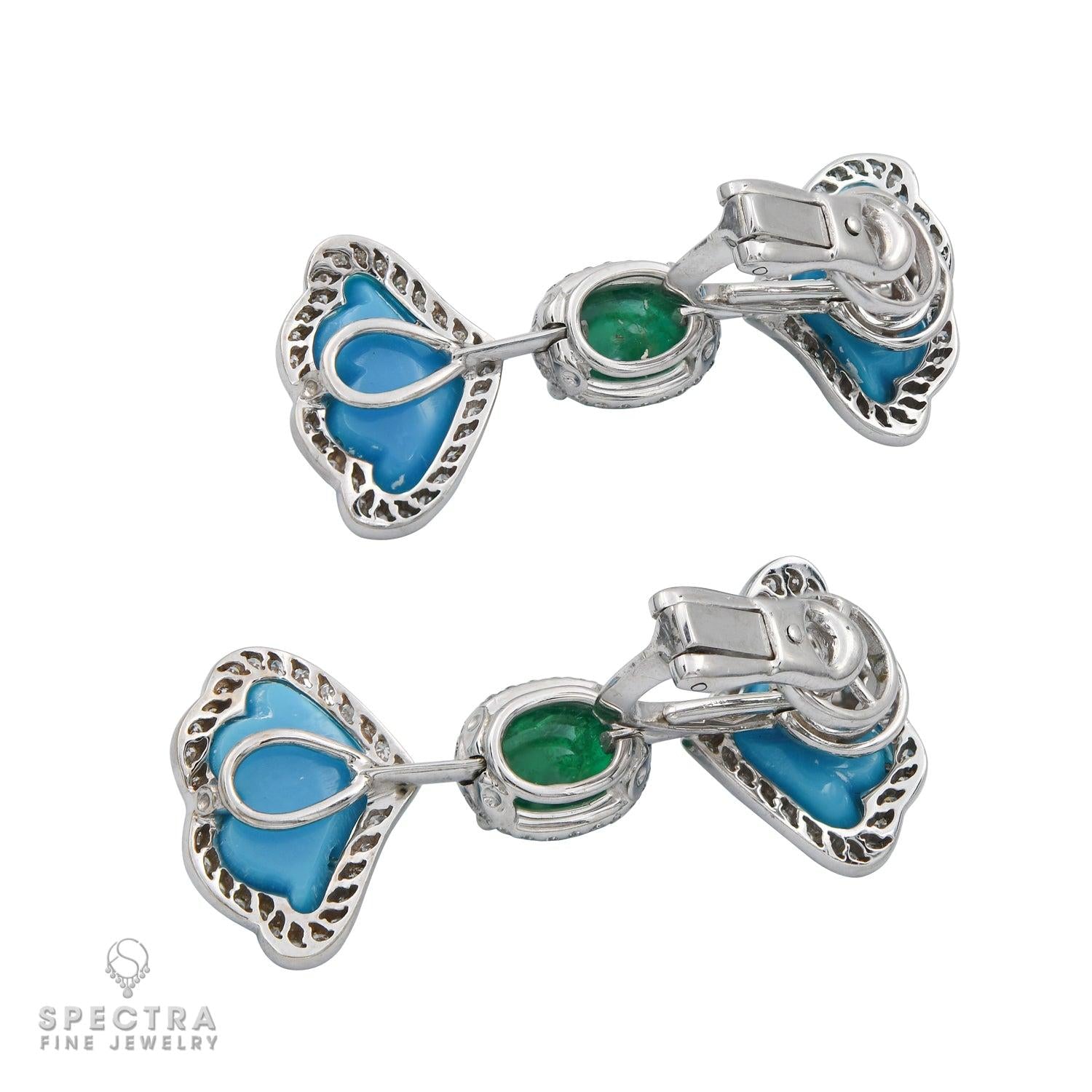 De Ambrosi Contemporary Carved Gemstone Drop Earrings