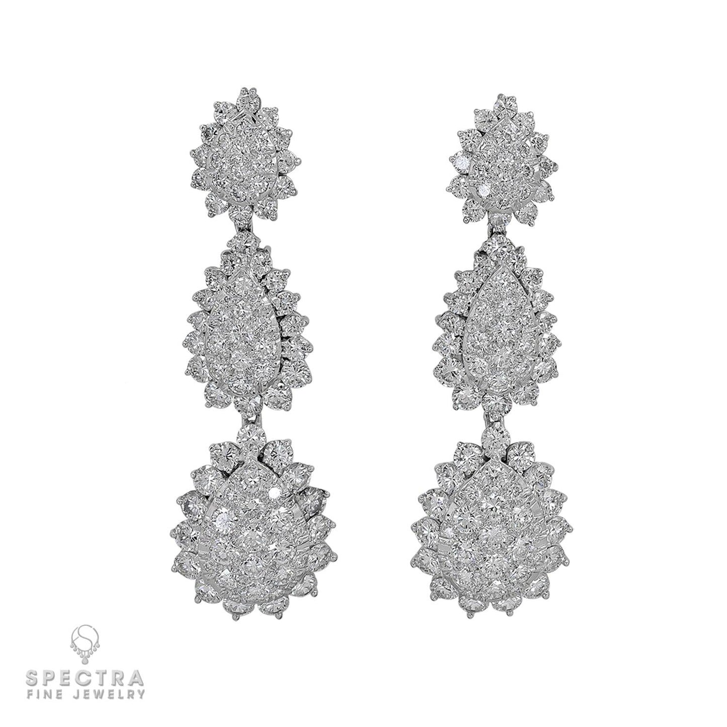 Demi Parure Suite with Diamond Pave Honeycomb Design