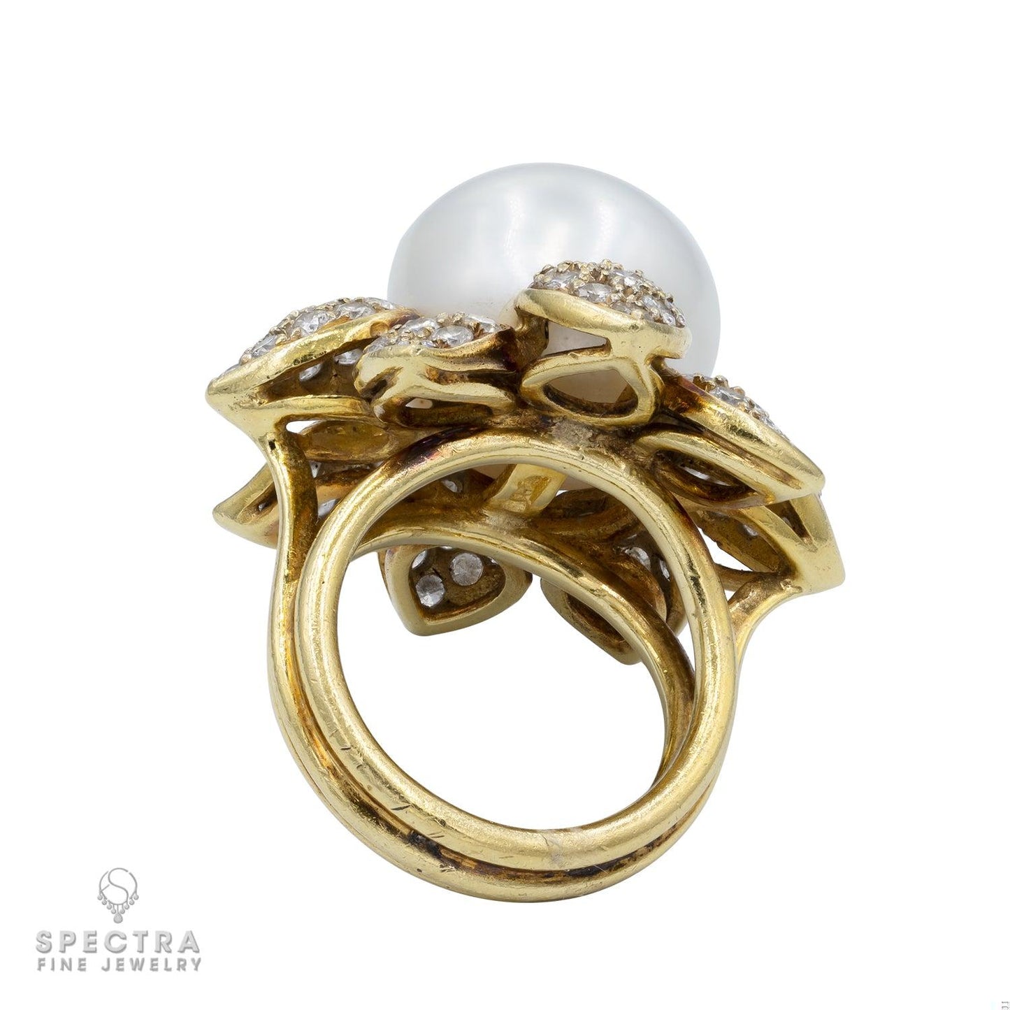 Diamond Pearl Brooch, Earrings, and Ring Set