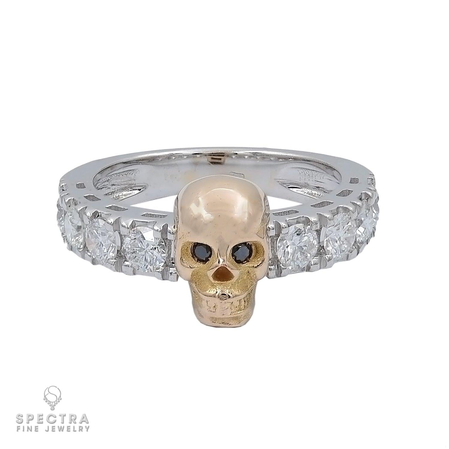 Diamond Skull Ring in Rose Gold and Black Diamonds – Spectra Fine