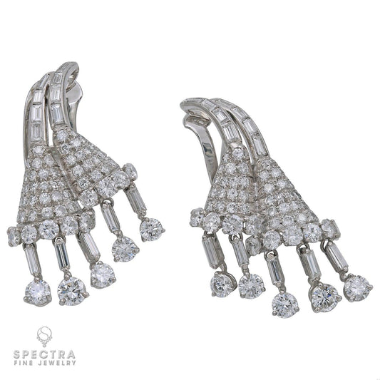 Drayson London Contemporary Diamond Floral Drop Earrings