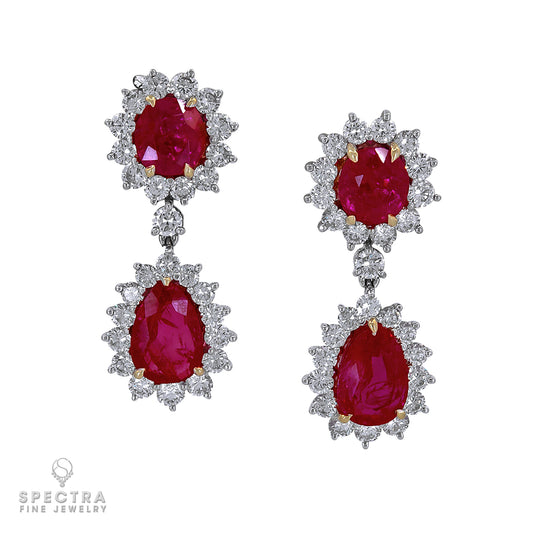 Spectra Fine Jewelry Burmese Ruby Diamond Drop Earrings