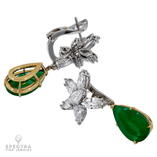Spectra Fine Jewelry Colombian Emerald Diamond Drop Earrings