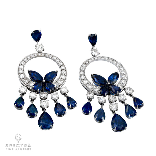 Spectra Fine Jewelry Diamond Sapphire Sevillana Chandelier Earrings