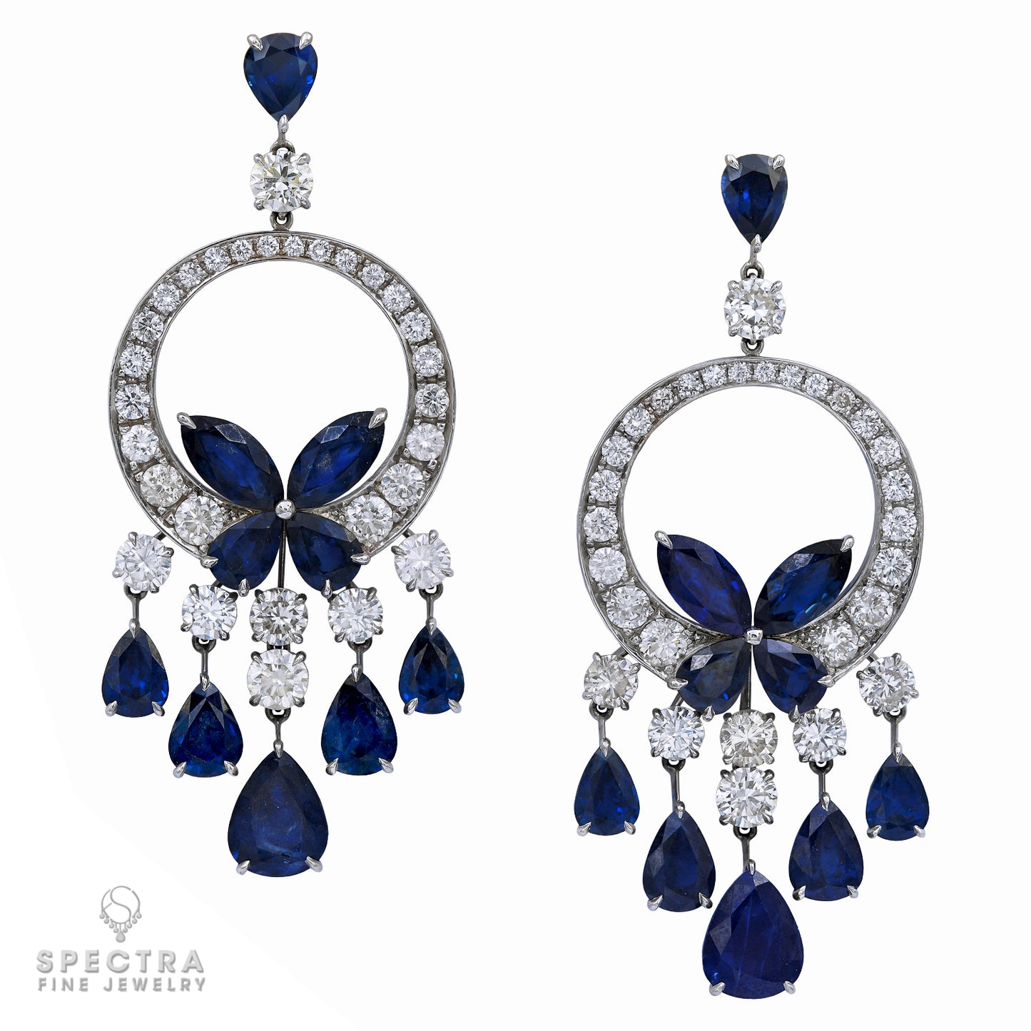Spectra Fine Jewelry Diamond Sapphire Sevillana Chandelier Earrings