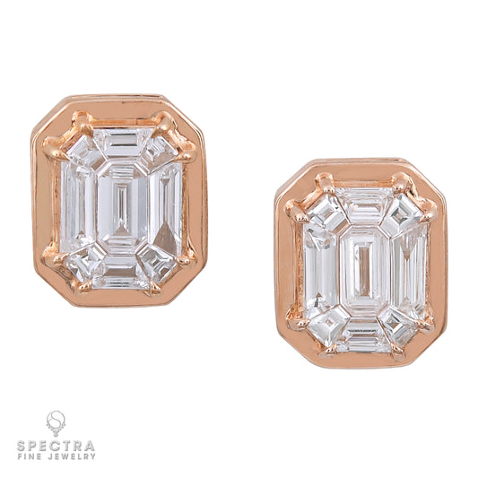 Spectra Fine Jewelry Illusion Stud Earrings 0.75 carats