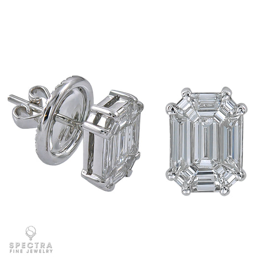 Spectra Fine Jewelry Illusion Diamond 18K White Gold Stud Earrings