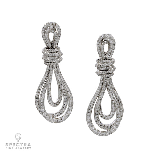 Spectra Fine Jewelry's 18k White Gold Diamond Rope Style Earrings