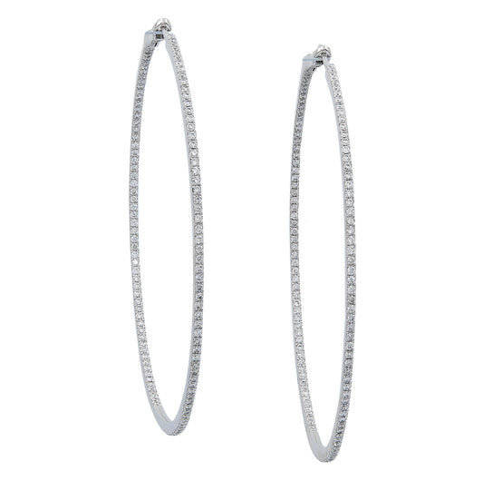 Contemporary Diamond Inside-Out Classic Hoop Earrings