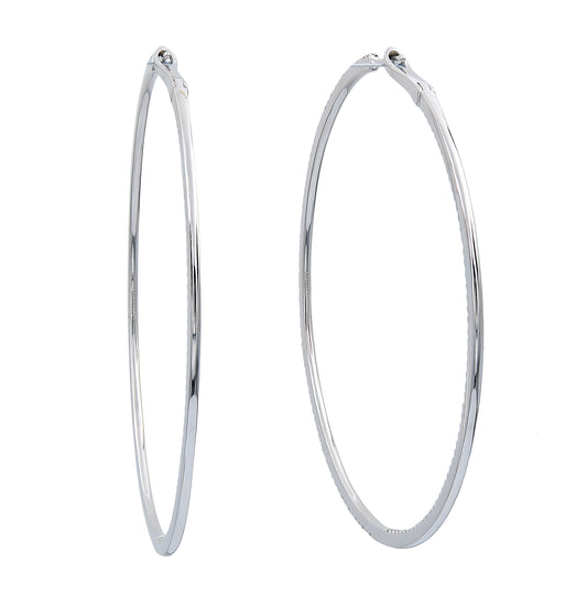 Contemporary Diamond Inside-Out Classic Hoop Earrings