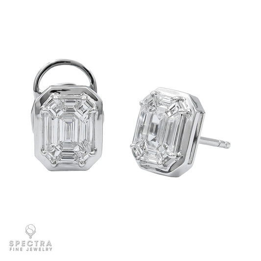 Spectra Fine Jewelry Invisibly set Diamond Stud Earrings