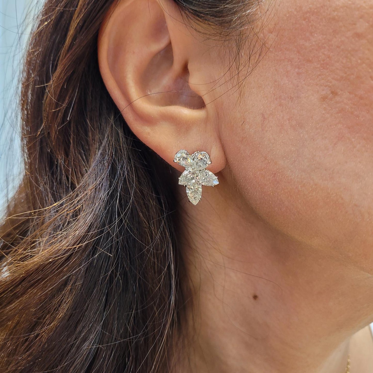 Spectra Fine Jewelry Certified 9.26cts Diamond Cluster Earrings