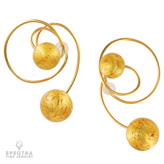 JAR Carnavale de Venice Golden Titanium Ear Clips