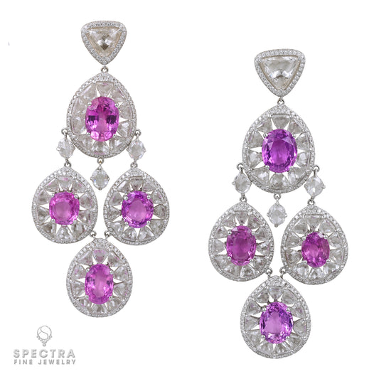 Chopard Pink Sapphire Diamond Chandelier Earrings