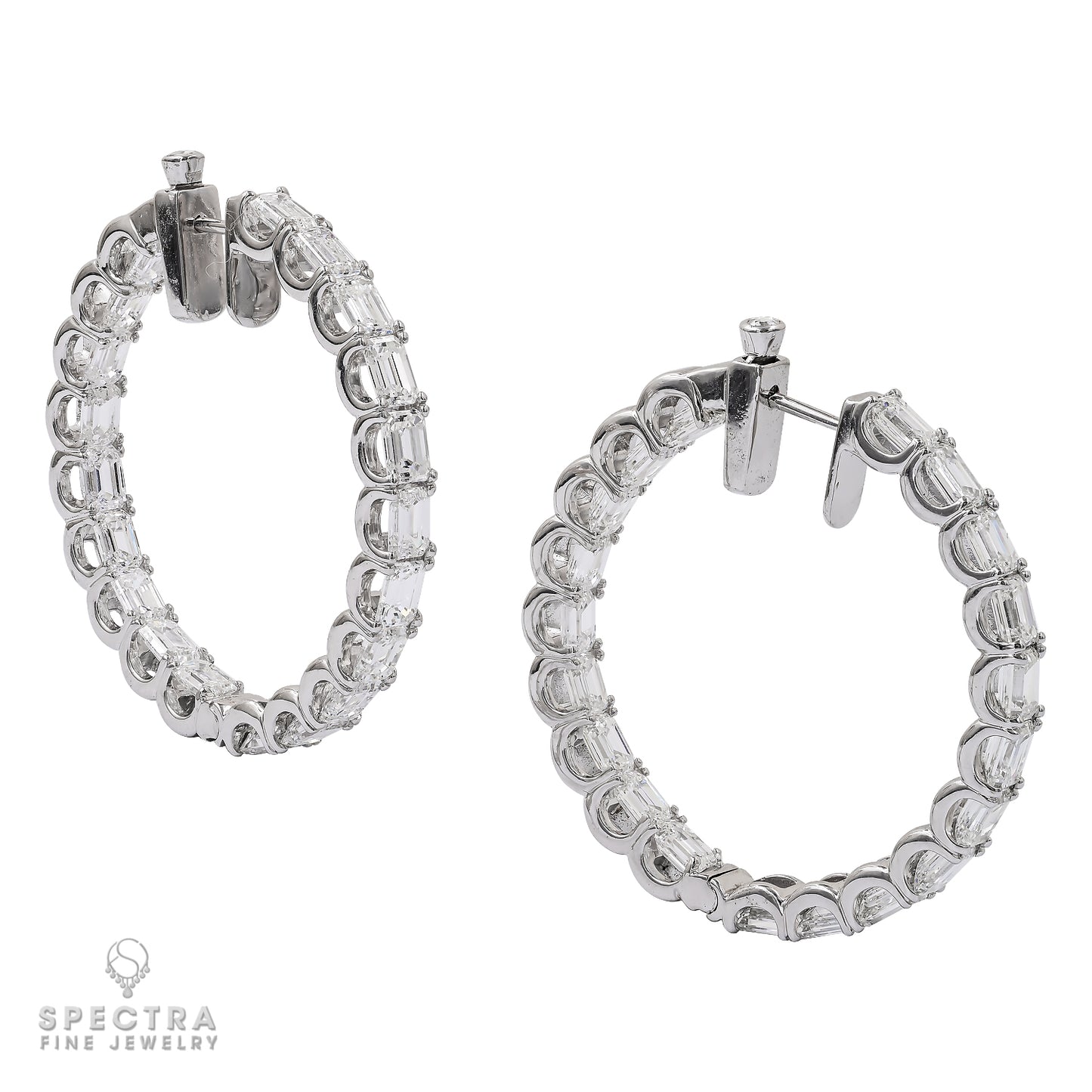 Spectra Fine Jewelry 10.19cts Diamond Hoop Earrings