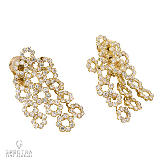 M. Gerard Diamond Chandelier Earrings in 18K Gold, 13.50 Carats