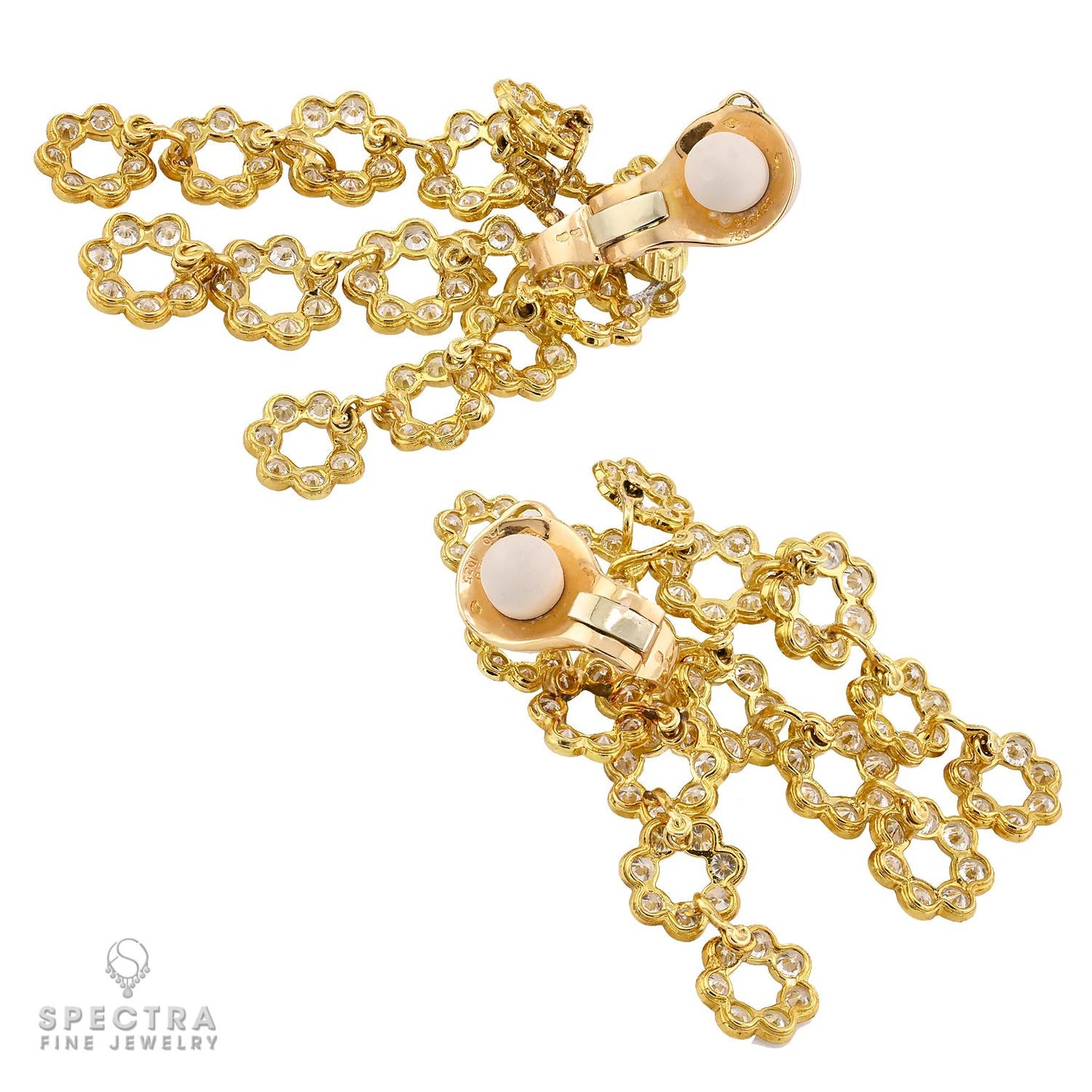 M. Gerard Diamond Chandelier Earrings in 18K Gold, 13.50 Carats