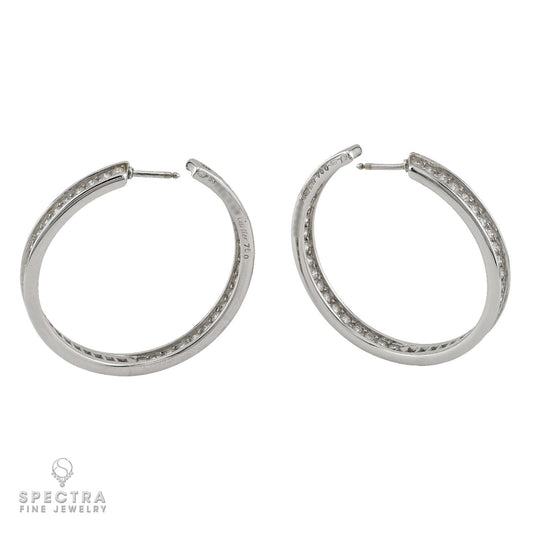 Cartier 2.75 ct Diamond Hoop Earrings, 18K White Gold