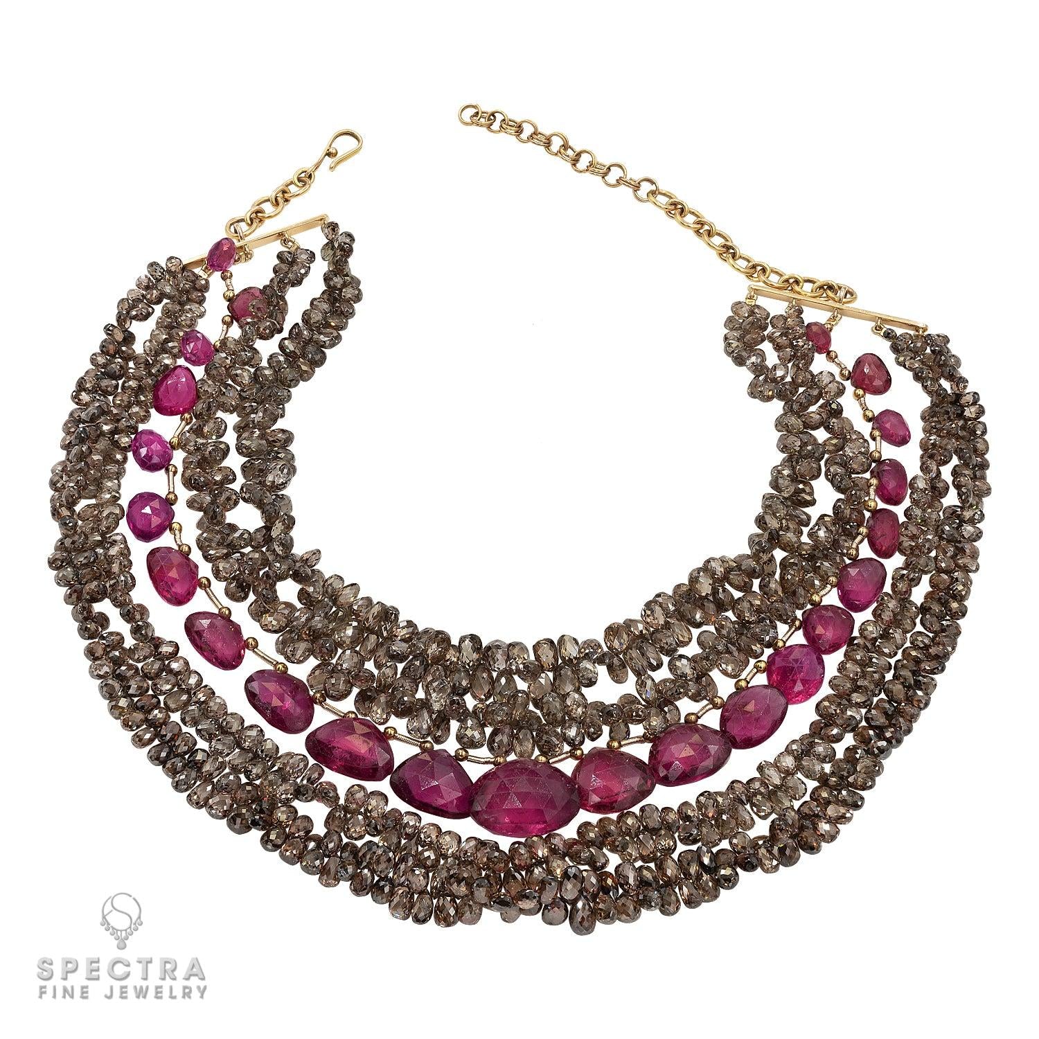 Enchanting Symphony: The Colored Diamond Tourmaline Necklace