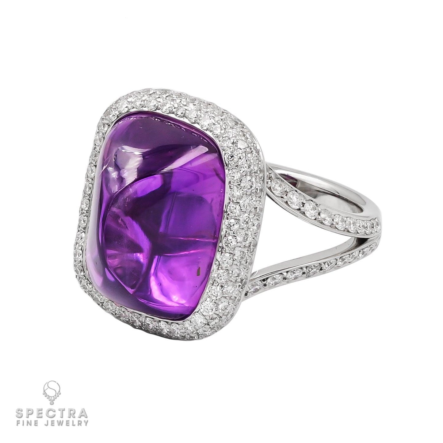 Spectra Fine Jewelry 15.83ct Purple Sapphire and Diamond Ring