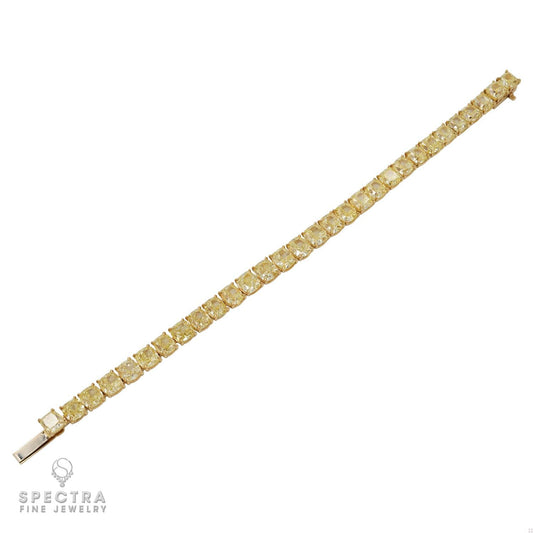 30.62 ct Fancy Yellow Diamond Tennis Bracelet – Spectra Fine Jewelry