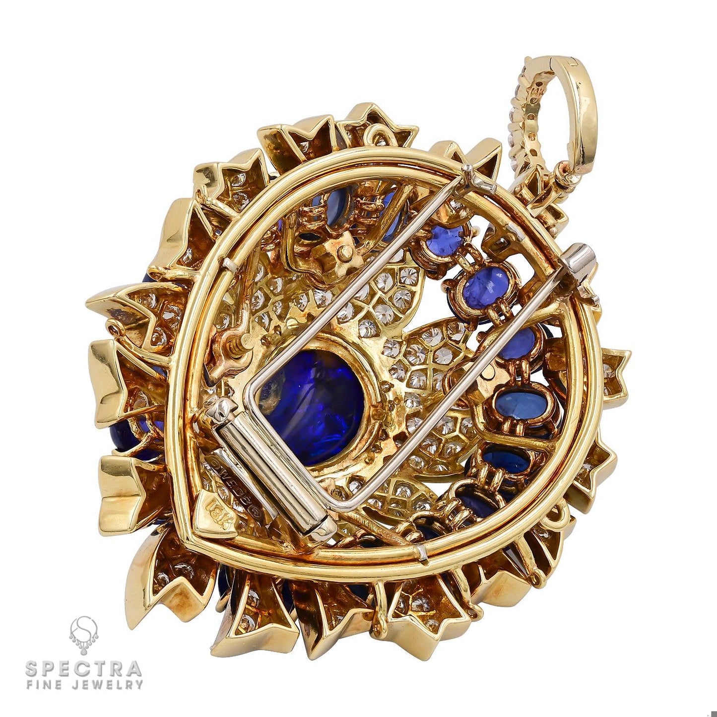 Exquisite David Webb Opal, Diamond, and Sapphire Pendant