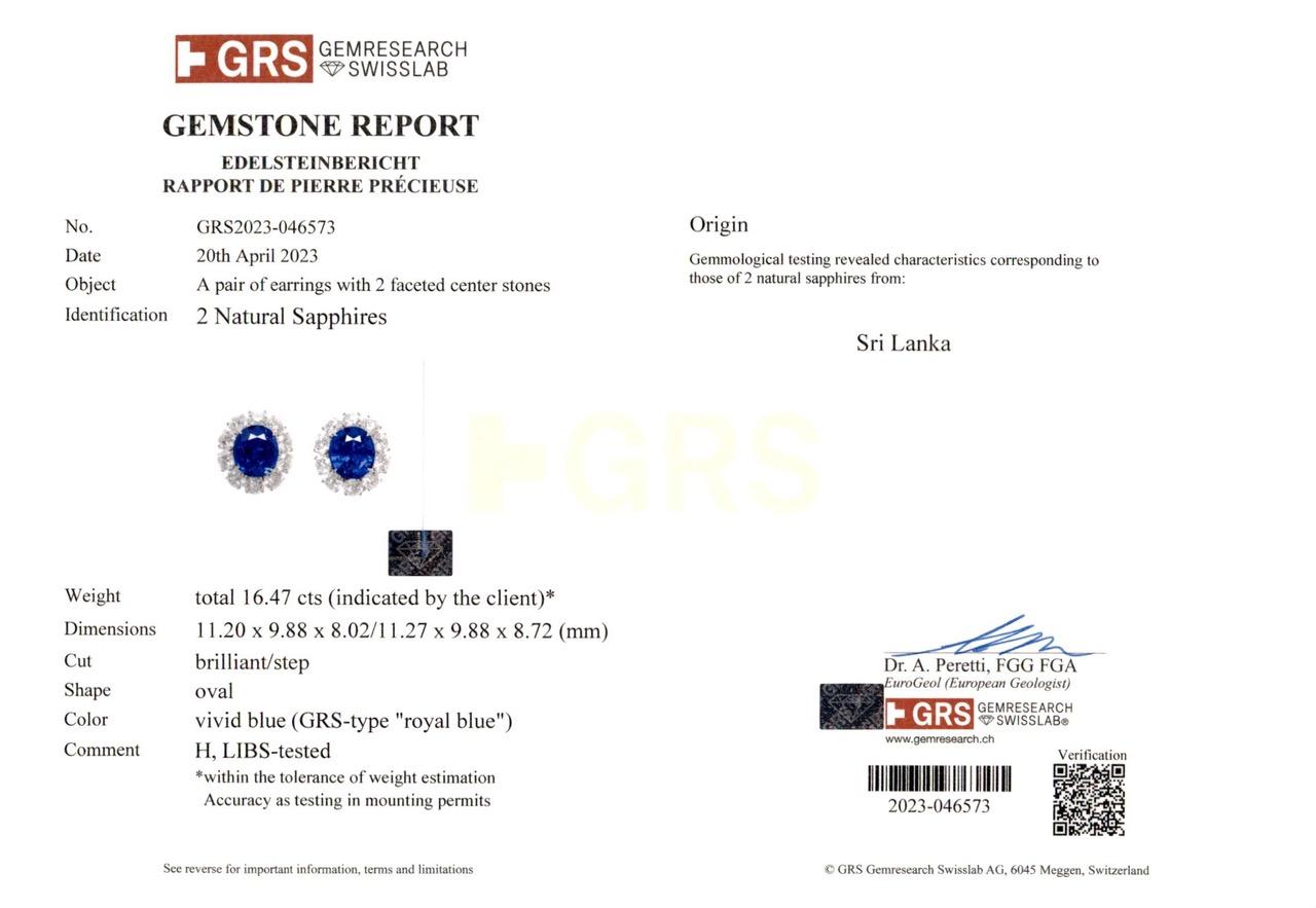 Spectra Fine Jewelry Classic Sapphire Diamond Halo Button Earrings
