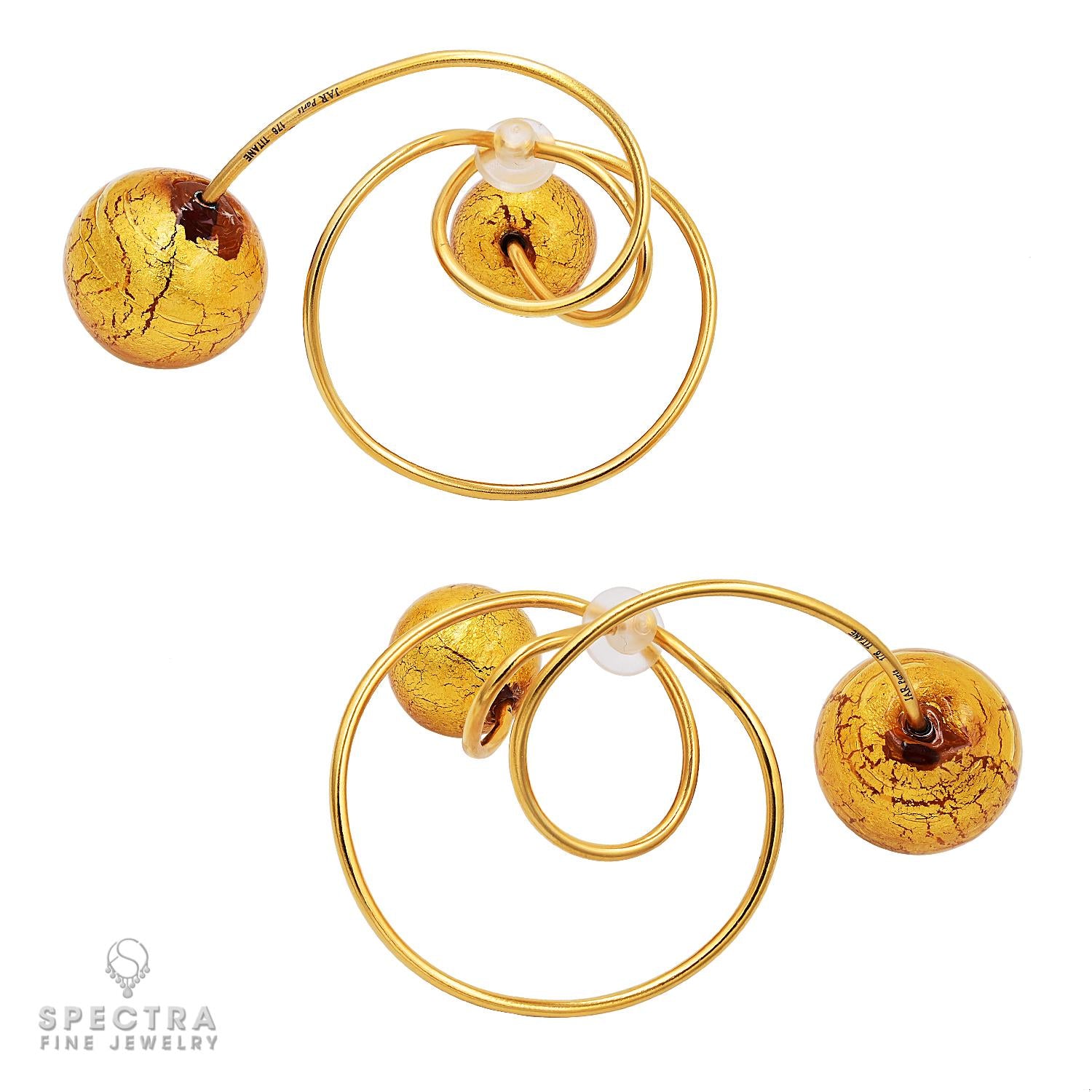 JAR Carnavale de Venice Golden Titanium Ear Clips