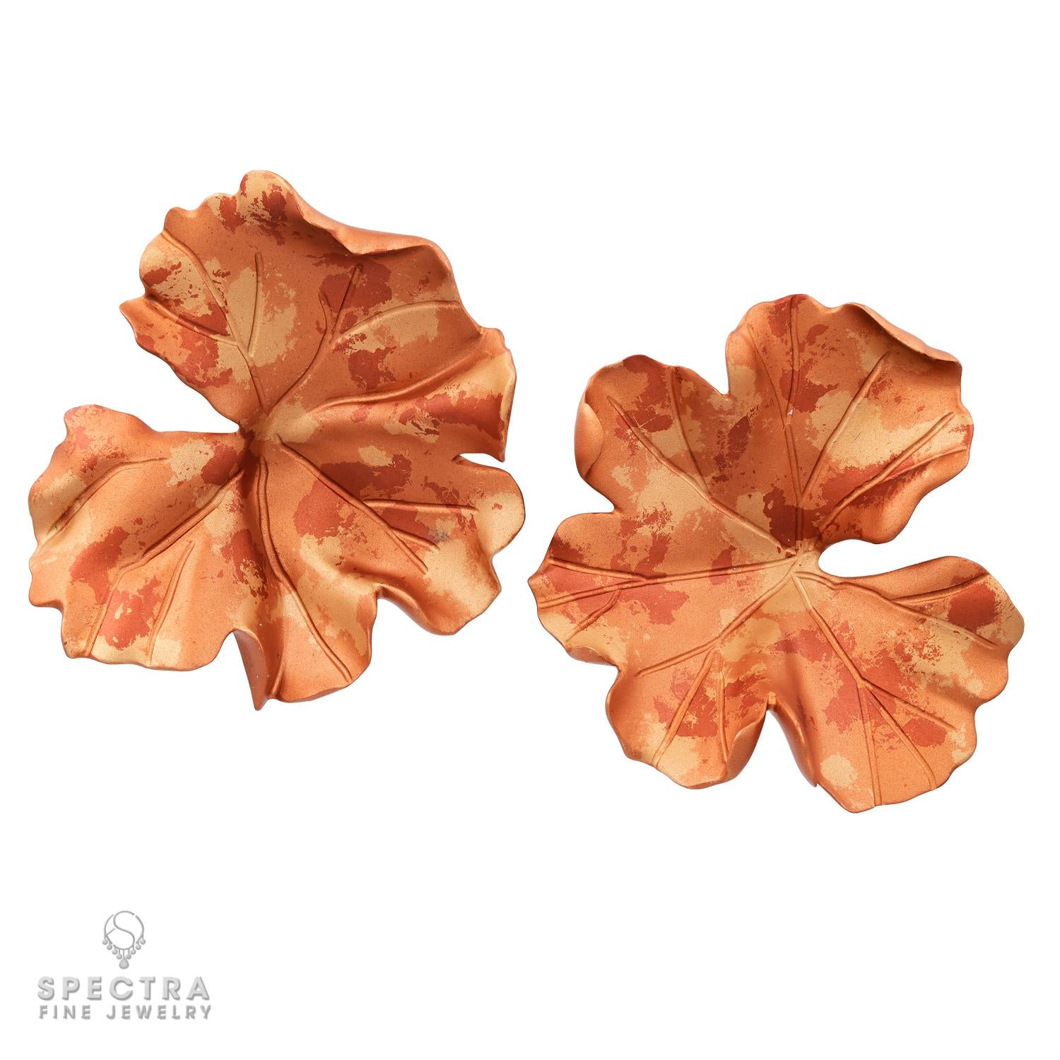 Jar 'Large Geranium Autumn' Ear Clips