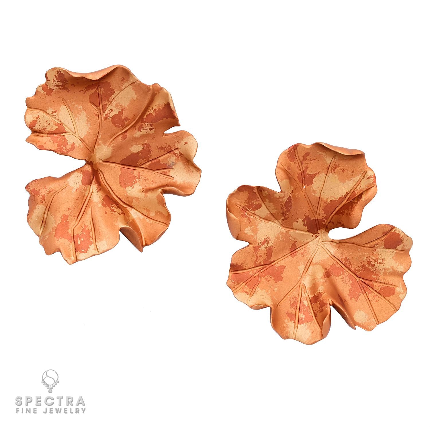 Jar 'Large Geranium Autumn' Ear Clips