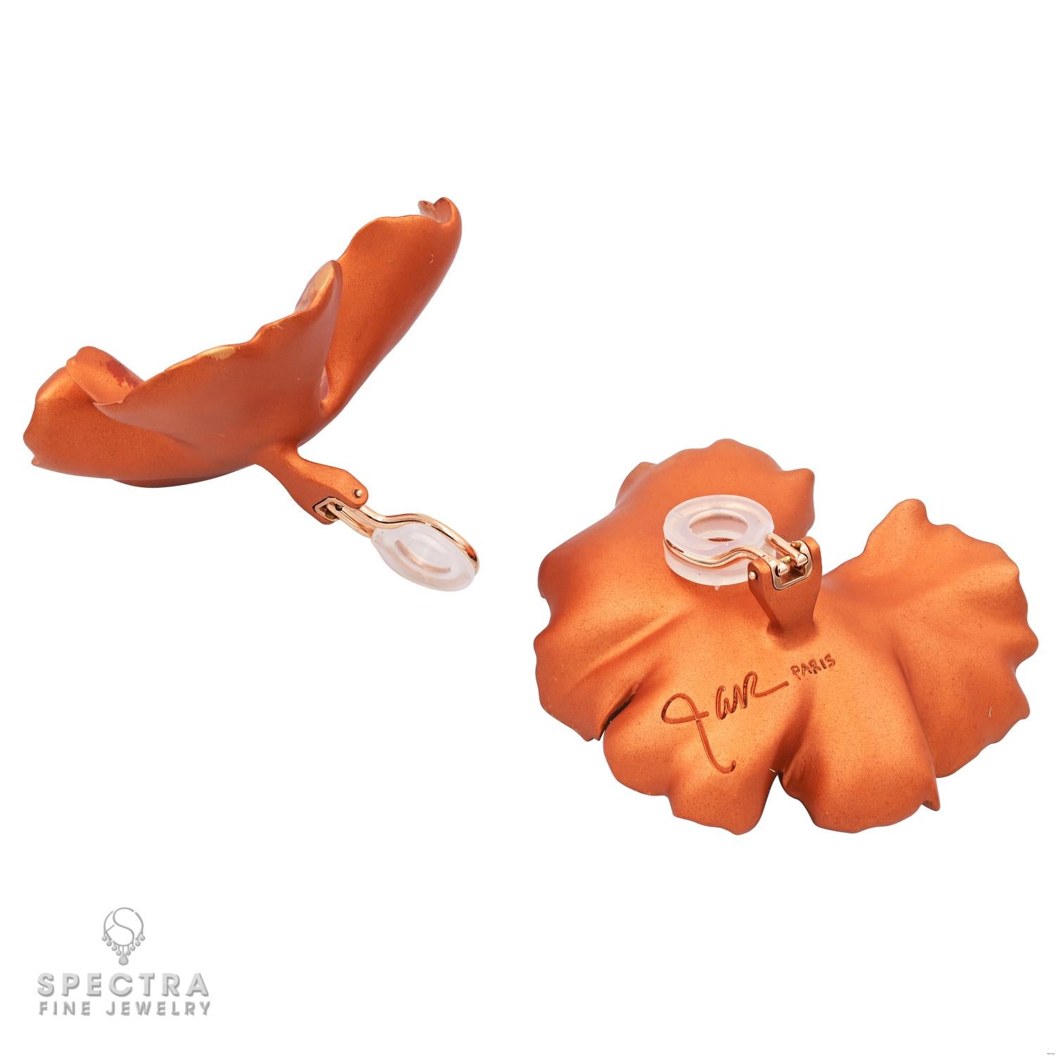 Jar 'Large Geranium Autumn' Ear Clips