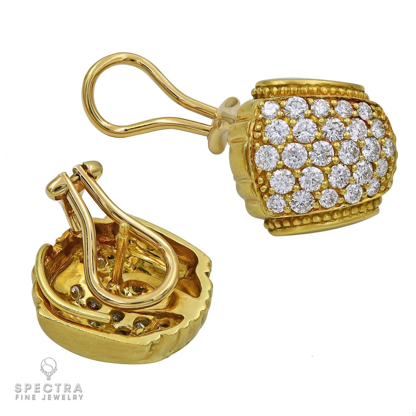 Judith Ripka Vintage Mid-Century Diamond Button Earrings
