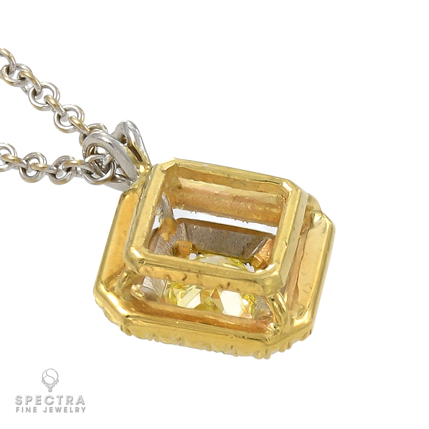Elegant Fancy Yellow Diamond Pendant Necklace by Spectra Fine Jewelry - GIA Certified, 18kt Gold