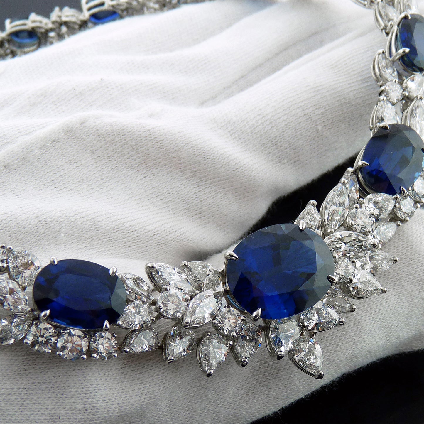 Spectra Fine Jewelry Sapphire and Diamond Choker Necklace