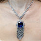 Spectra Fine Jewelry Certified 38.60 Carat Ceylon Sapphire Diamond Necklace