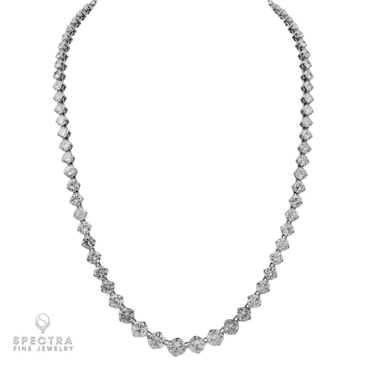 81 Carat Vintage Diamond Matinee Riviere Necklace