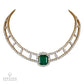 Vassort Vintage Jewelry: Colombian Emerald & Diamond Bib Necklace