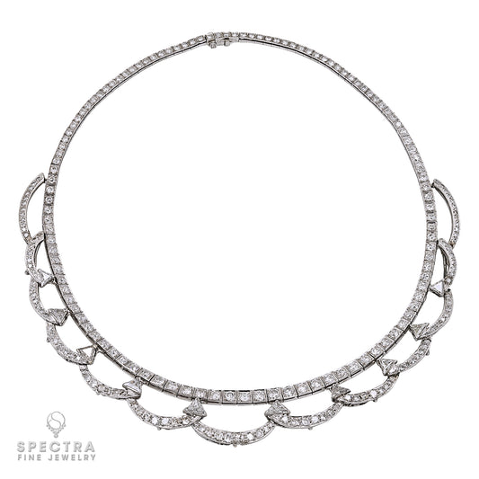 Contemporary Diamond Festoon Collar Necklace: A Celebration of Timeless Opulence
